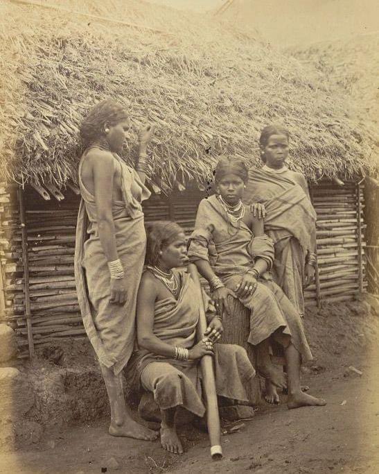 Vintage photo of the Irula women of the Nilgiri Hills in Tamil Nadu, India, 1871,
___
Irulas Tribe:

Irula tribe is a Dravidian ethnic group settling in the state of Tamil Nadu, Kerala and Karnataka.
In the Tamil language, the Irula means 'people of darkness.' This could refer to…