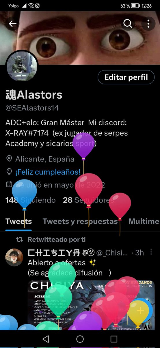 Gracias Twitter por felicitarme 🥲🥲