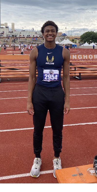 Tre Griffiths finishes 4th in the 6A Triple Jump with a jump of 47ft. 10.25in. <a href="/KISDAthletics/">Keller ISD Athletics</a> <a href="/KHSBooster/">KHS Athletic Booster</a> <a href="/KHSIndianNation/">Keller High School</a> <a href="/MrsSimmonsKHS/">Lisa Simmons</a> #RecruitKellerHigh