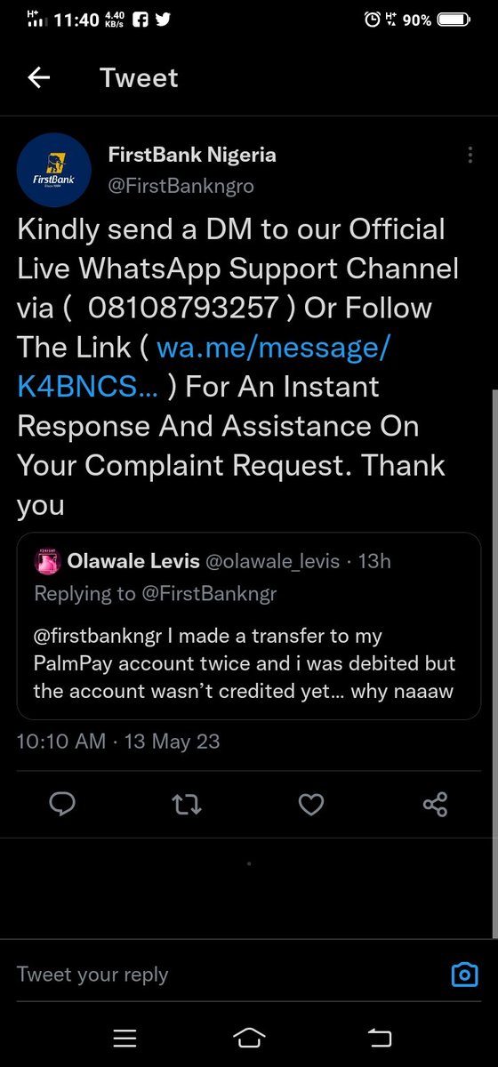 shobaba99's tweet photo. @FirstBankngr @All Kindly take note of this handle @FirstBankngro and report them. They are fraudster.  They are using this handle @FirstBankngro to defraud people complaining of dispenser error or any form of debit to @FirstBankngr via Twitter using the attached format. https://t.co/iYn46i7xIQ