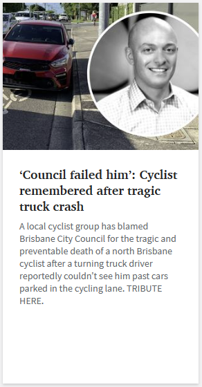 cbdbug's tweet photo. In 2014 Rebekka Meyer died while riding. The coroner recommended @brisbanecityqld engage with cycling groups to plan &amp; extend bikeways.
This week another person lost their life on a bike.
How many more people have to lost their life before BCC starts listening to cycling groups? https://t.co/QcPais80t0