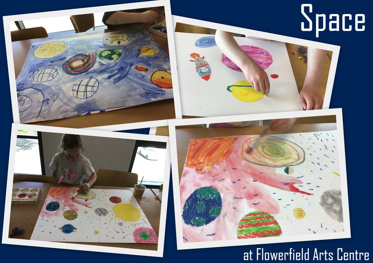 DoodlesArtCo's tweet photo. Oil pastel and watercolour planets at SPACE themed Weekend Wonders at @FlowerfieldArts Great fun! #WeekendWonders #KidsWorkshops #CreativityIsMessy #MakePaintDrawCraft #Flowerfield #Doodles #recycling #Space #mixedmedia #WeekdayWonders #watercolour #oilpastels https://t.co/nwBhDbsdeE