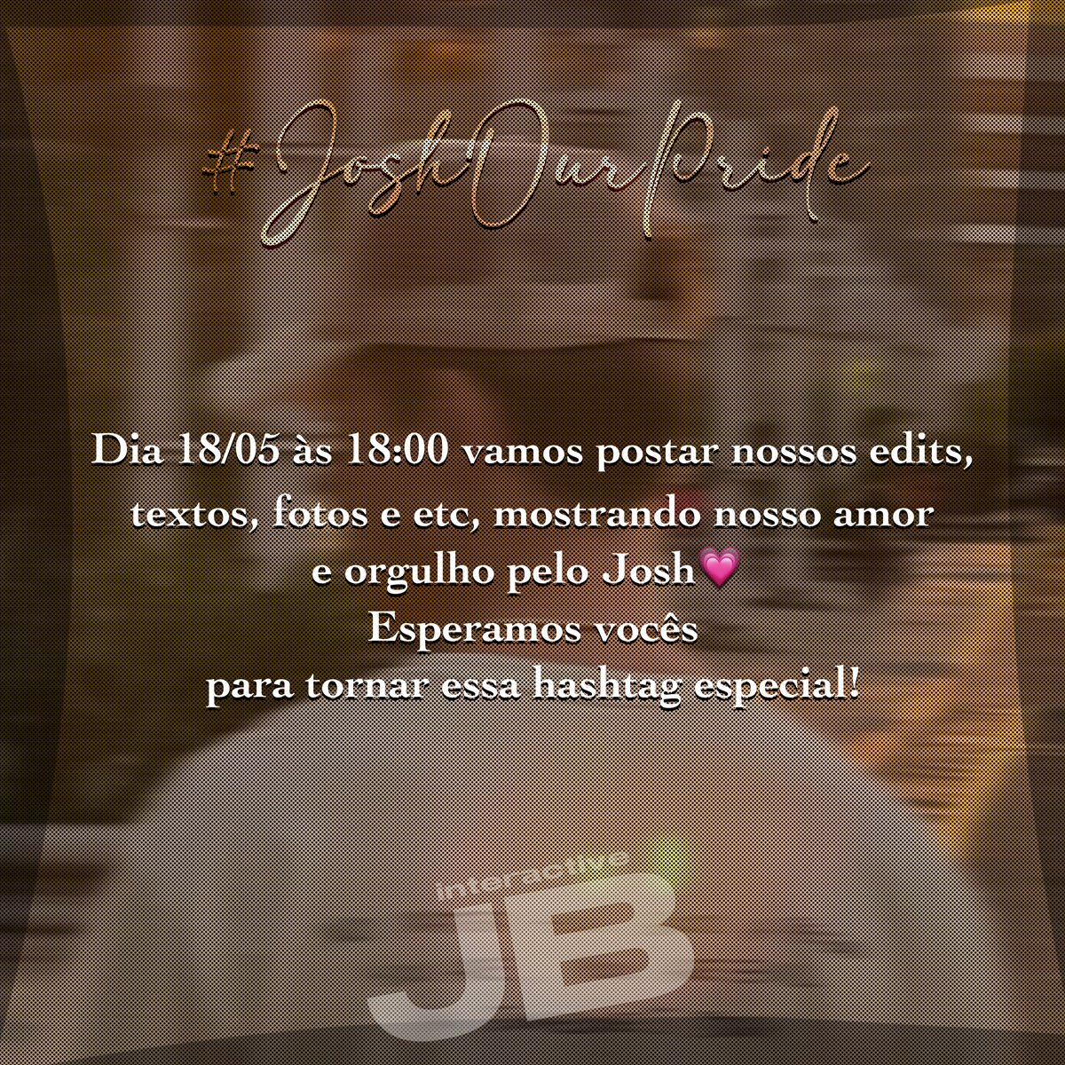 interactjoshb's tweet photo. Hey Beauchampions, dia 18/05 às 18h BRT estaremos realizando aqui e no instagram a tag #JoshOurPride pra mostrar nosso amor e orgulho pelo loirinho. Contamos com vocês! 🩷 https://t.co/2kkvpHEGm7