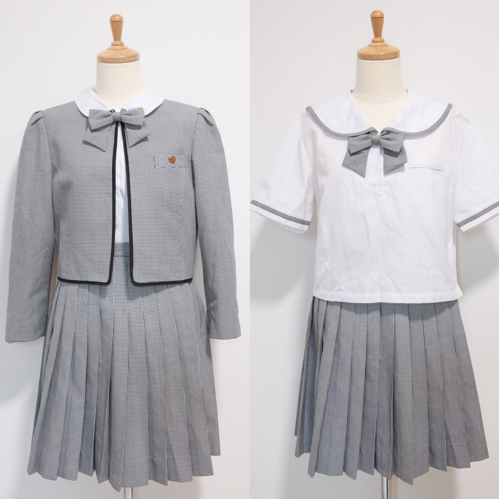 茨城県 土浦日本大学高校 旧制服 冬ボレロ・スカート・夏服ブラウス