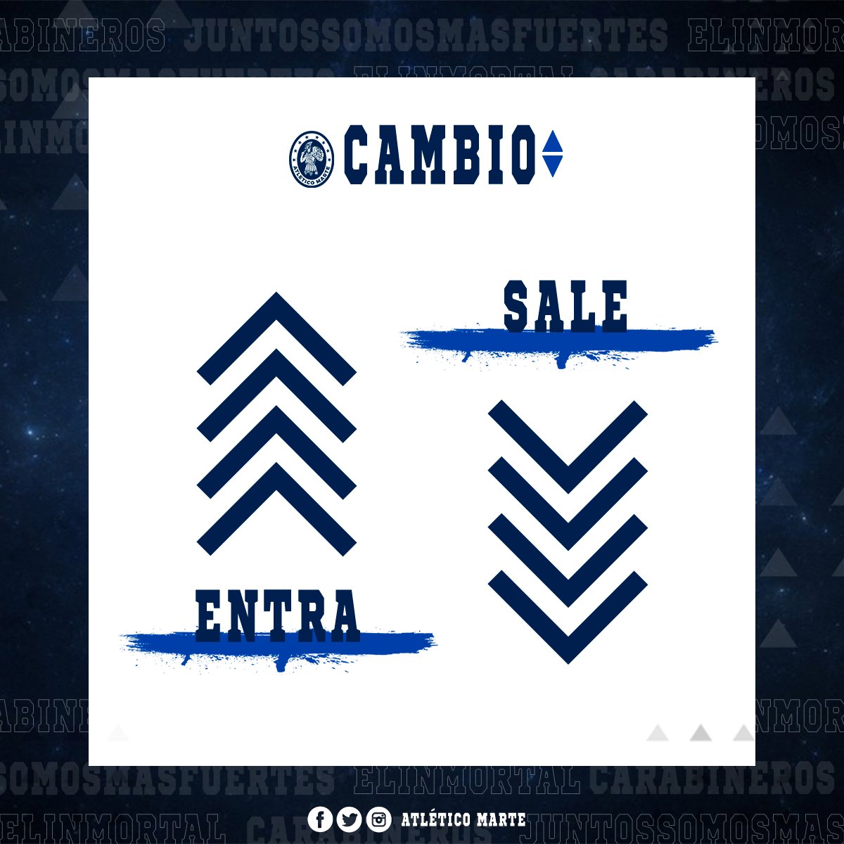 ⏱26' 2T | Último Cambio en Marte

Ingresa y debuta en Primera División Kevin Perez # 34

Sale 
Marvin Morales #27 

#ATM
