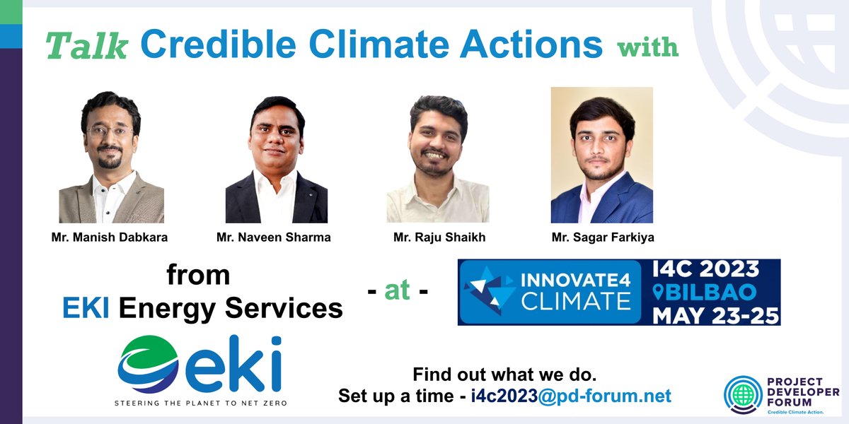 Meet member company @EKIEnKing at #Innovate4Climate ( innovate4climate.com ). 
Find out what we do to accomplish #ClimateActions. Set up a time - i4c2023 (at) pd-forum.net 

#ClimateChange #emissions #CarbonMarket @mvclimate @UNClimateSummit @dgelles