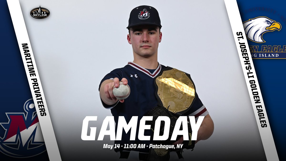 Maritime Privateers (@mtimeprivateers) on Twitter photo ⚾️ CHAMPIONSHIP #GAMEDAY ⚾️
<a href="/MTimeBaseball/">Maritime Baseball</a> takes on <a href="/SJLIAthletics/">St. Joseph's NY Golden Eagles</a> in the final round of the <a href="/SkylineConfD3/">Skyline Conference</a> Tournament. Maritime needs 2 wins for the title.
📍 Patchogue, NY
⏰ 11 am / 2 pm (if necessary)
📈 sjliathletics.com/virtual_progra…
📺 sjliathletics.com/virtual_progra…
#GoPrivateers ⚓️ ⚾️ CHAMPIONSHIP #GAMEDAY ⚾️
<a href="/MTimeBaseball/">Maritime Baseball</a> takes on <a href="/SJLIAthletics/">St. Joseph's NY Golden Eagles</a> in the final round of the <a href="/SkylineConfD3/">Skyline Conference</a> Tournament. Maritime needs 2 wins for the title.
📍 Patchogue, NY
⏰ 11 am / 2 pm (if necessary)
📈 sjliathletics.com/virtual_progra…
📺 sjliathletics.com/virtual_progra…
#GoPrivateers ⚓️