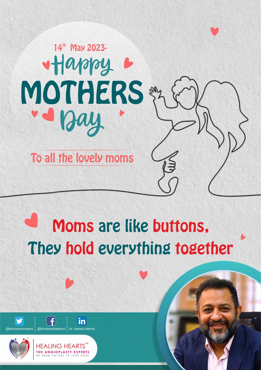 DrHareshMehta1's tweet photo. "There is nothing as powerful as a mother's love, and nothing as healing as a child's soul."
Happy Mother's Day 

#happymothersday #motherlove #InterventionalCardiologist #BestTaviDoctor #TAVRspecialist #TopTAVIdoctor #Cardiologist #Heartspecialist #heartdoctor https://t.co/jmFBuGbBSK