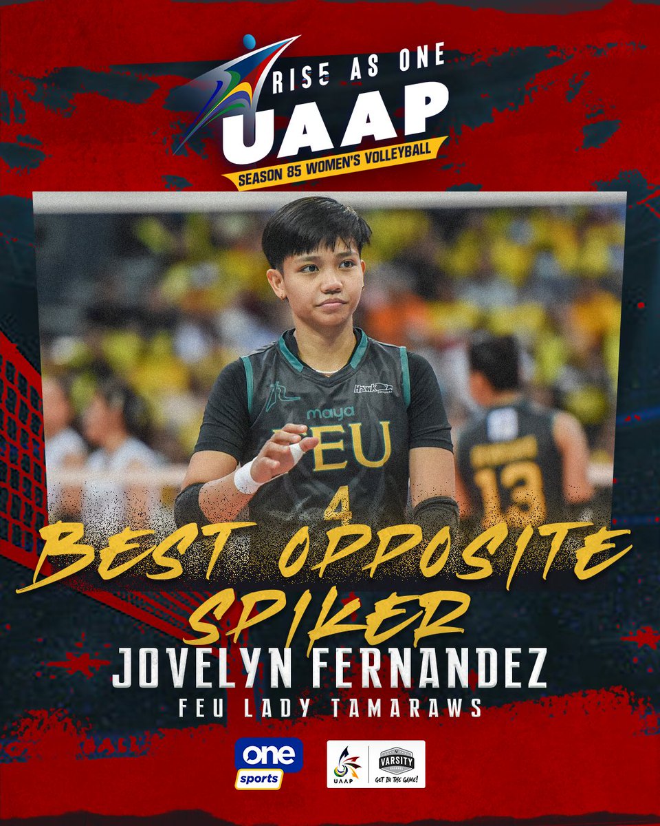 Charging will all of her might! 🔰

Jovelyn Fernandez is the Best Opposite Spiker for UAAP Season 85!

#UAAPSeason85 #RiseAsOne