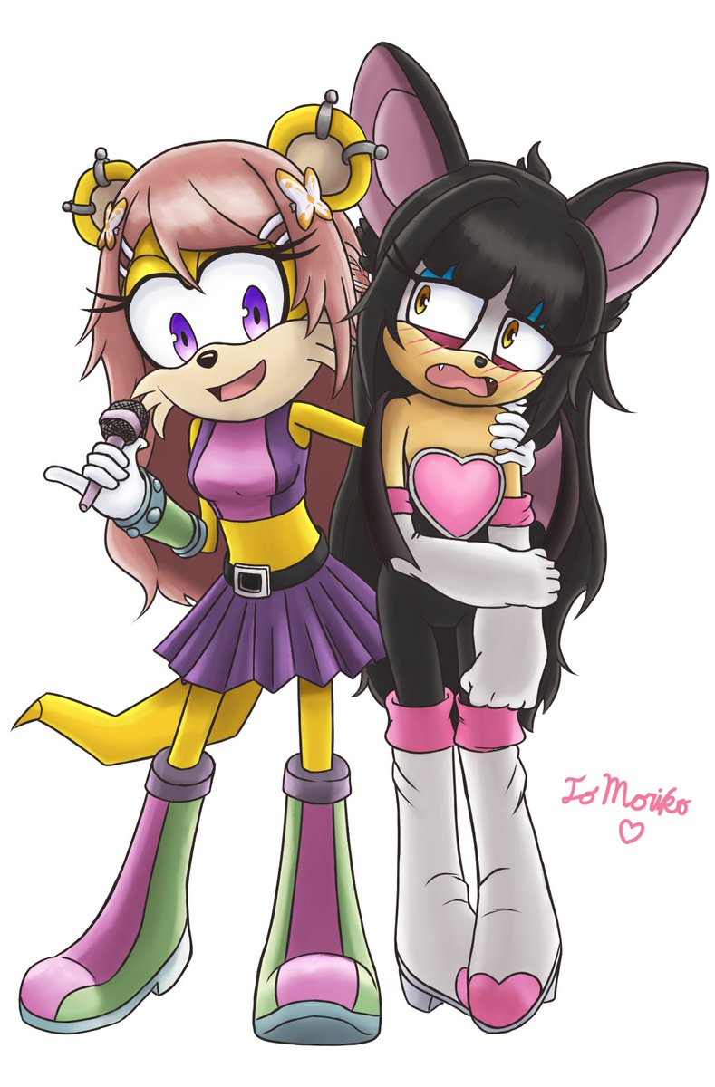 Two of @BatAtVideoGames  favorite vtubers dressed as two of her favorite Sonic females.
Thanks for requesting, Moriko!
#Art4Nina
#BatatArt