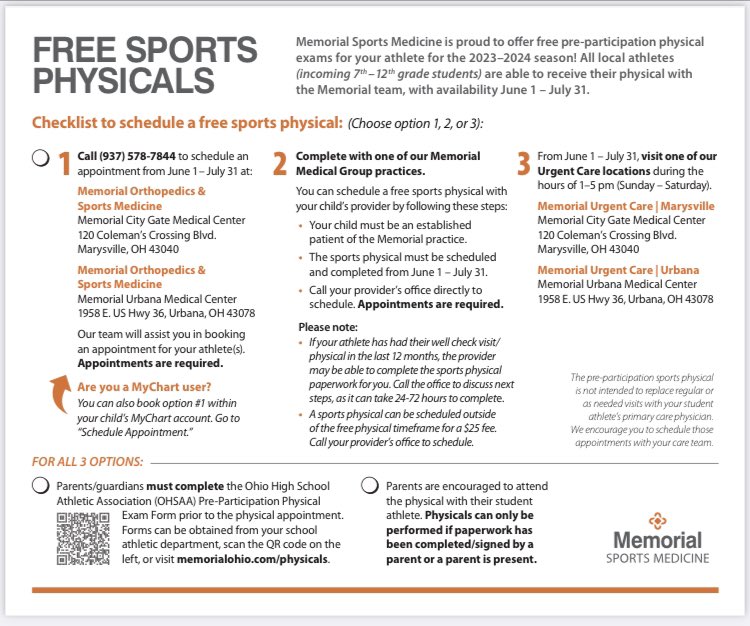 Jonathan Alder Athletics (@alderathletics) on Twitter photo Planning for 23-24, means it’s time for your Sports Physical. To get your Physical Exam Free, use the information below and schedule from June 1 - July 31 through Memorial Health. All athletes need an updated physical so plan now. <a href="/AlderHS/">Jonathan Alder HS</a> Planning for 23-24, means it’s time for your Sports Physical. To get your Physical Exam Free, use the information below and schedule from June 1 - July 31 through Memorial Health. All athletes need an updated physical so plan now. <a href="/AlderHS/">Jonathan Alder HS</a>