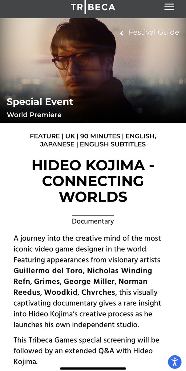 小島秀夫 on X: Hideo Kojima: Connecting Worlds is a journey into the creative  mind of one of the most iconic video game designers in the world. Featuring  appearances from @realgdt, @Grimezsz, and