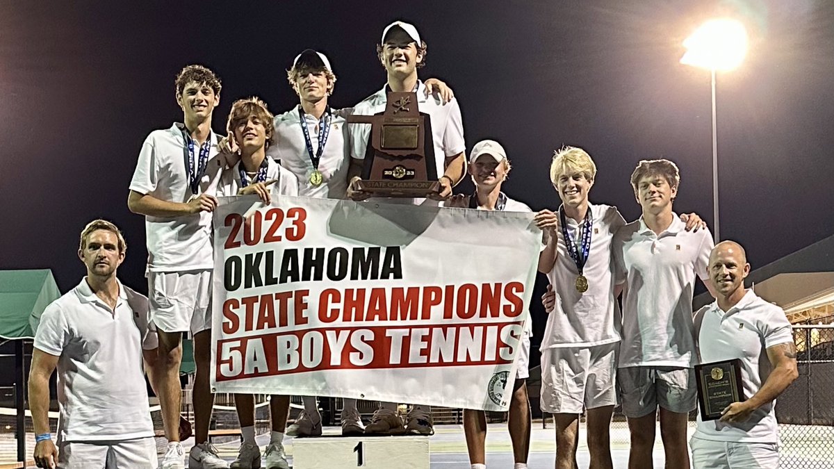 #ChargerPride for your Class 5A Boys Tennis State Champions! This title is the 23rd for boys @thehalltennis &amp; the 💯th for #hhokc in all sports combined! #onward #tookstate #okpreps