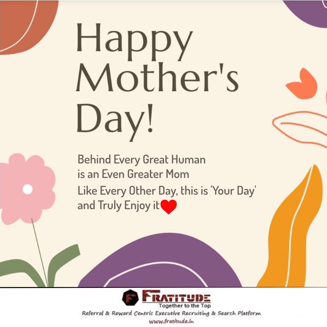 fratitudeTA's tweet photo. Happy Mother’s Day!

@ https://t.co/VCrX10XSl3

.
.
.
.
.
.
#fratitude #gratitude #mothersday #mothersday2023♥️ #happyness #celebration #business #startup #recruitment #consultancy #jobreferral #india https://t.co/sHZH2XQWRt