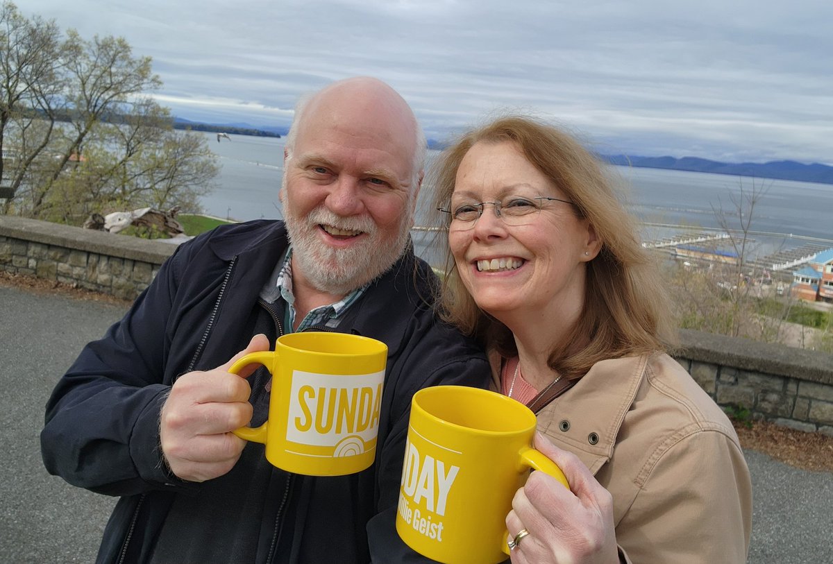 MarkRobinson714's tweet photo. Mark and Diane Robinson at Battery Park in Burlington, Vermont, celebrating their 40th anniversary where they met while working for the Red Cross. #sundaytoday https://t.co/7Q84PIWk5M