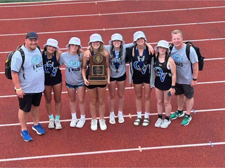 OkawValley's tweet photo. 8th grade girls Track brings home their 2nd state runner-up trophy in as many years! What a great weekend for the kids and our OV track future. There will be a fire truck escort coming through both town starting in Bethany around 7:20 before heading to Findlay. #YNotOV https://t.co/hR1zQYXTp0