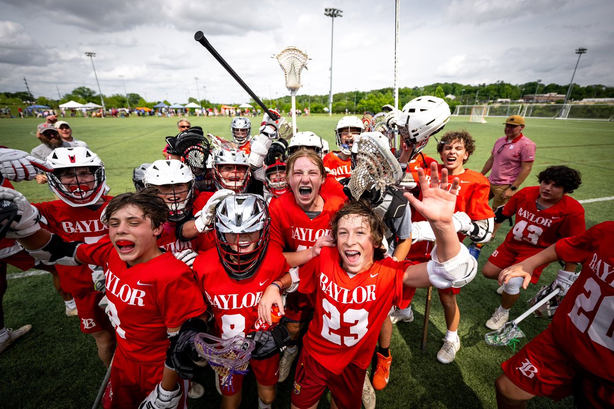 RaiderRecap's tweet photo. This weekend the MS Varsity Lacrosse squad travelled to UTK to compete in the 2023 Eastern Tennessee Youth Lacrosse Association Championships and became the first Chattanooga-area team to win the event, capping off a perfect 14-0 season!

The Red Raiders defeated Farragut in the semi-finals 4-2 to advance to a rematch of the south region finals against McCallie.  Baylor prevailed in a hard fought 3-2 contest to take home the ETYLA Championship trophy!

Photo Credit: Drew Beach Photography 

#WeAreBaylor