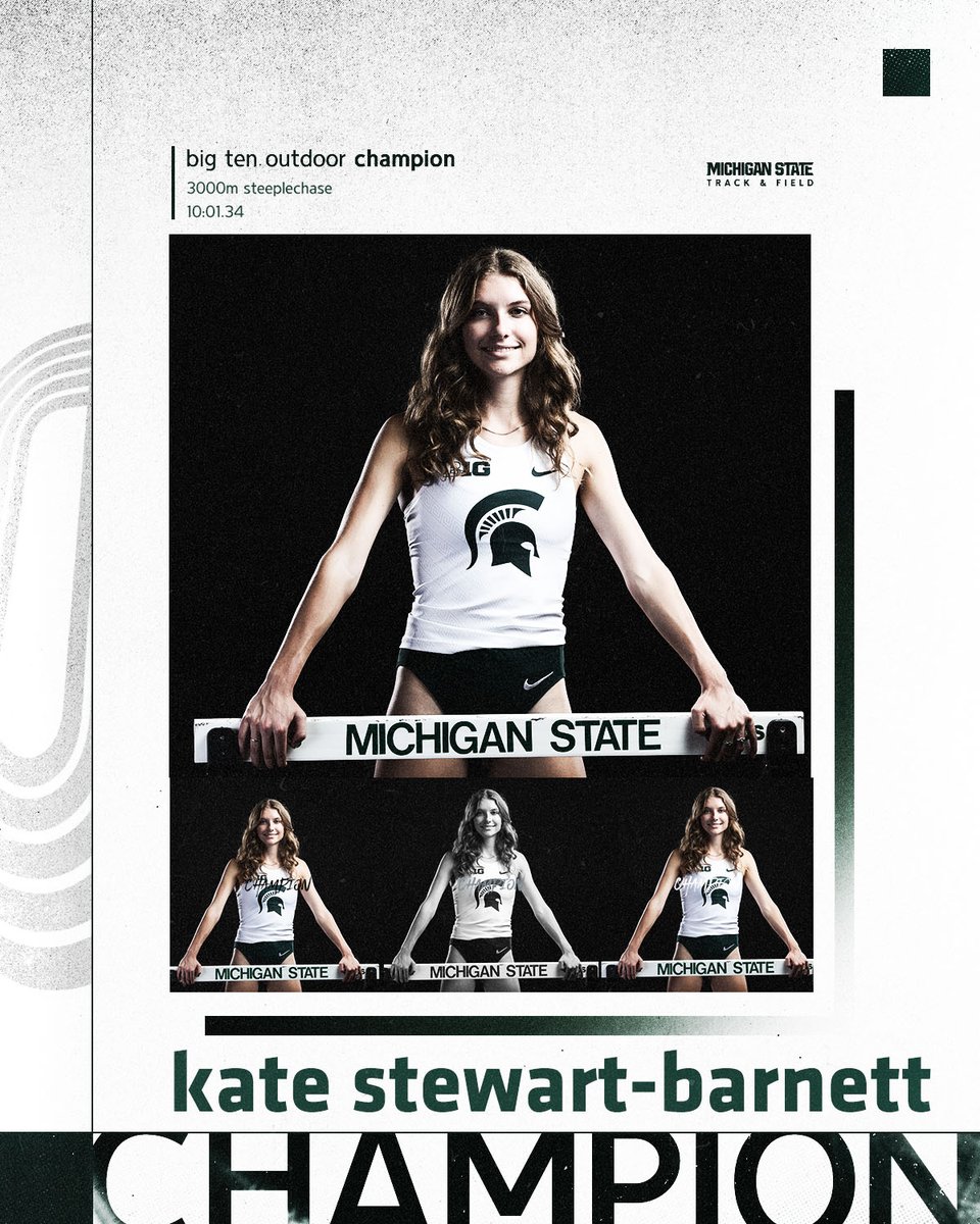 BIG TEN CHAMPION 🏆

Kate Stewart-Barnett runs 10:01.34 in the 3000m steeplechase to win her first <a href="/bigten/">Big Ten Conference</a> title!

#GoGreen