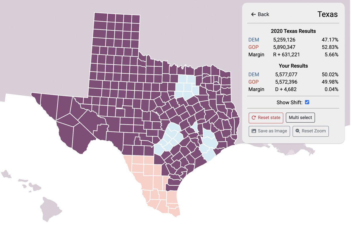 umichvoter 🏳️‍🌈 on Twitter "if you shift all blue counties 10 left