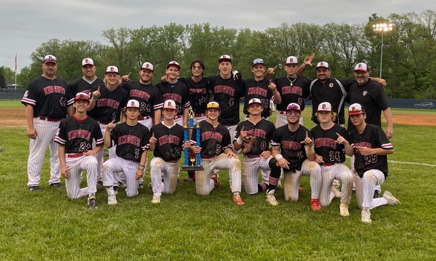 luersbaseball's tweet photo. Down 7-0 after 1 inning, the Knights came back to win the Garrett Invitational https://t.co/SkiJ3jMqCw