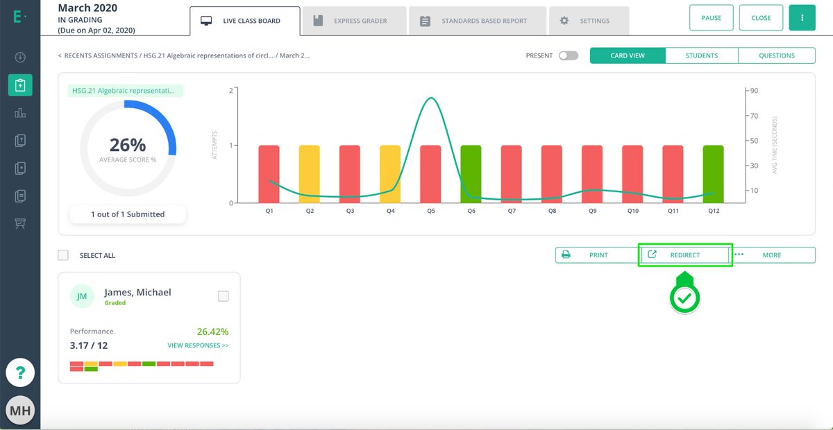 Have you used the redirect function on Edulastic?💡

With redirect, you can reassign, redo, or reopen assessments for students who need some extra practice on the assignment! 🌟  

Learn more: bit.ly/44YCvgn
