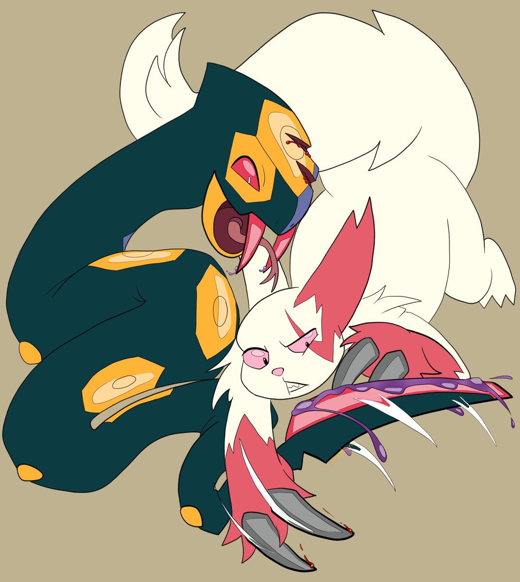 zzZphynx's tweet photo. Twitter is aggressively asking me what's happening, so I present some colors. I'm glad I looked at more than one ref of Seviper, cause the one I had was mirrored and I had the purple marking on the wrong side! also dunno how to feel about the highlight style I did, tryin smthngs https://t.co/TNPQpTFfEw