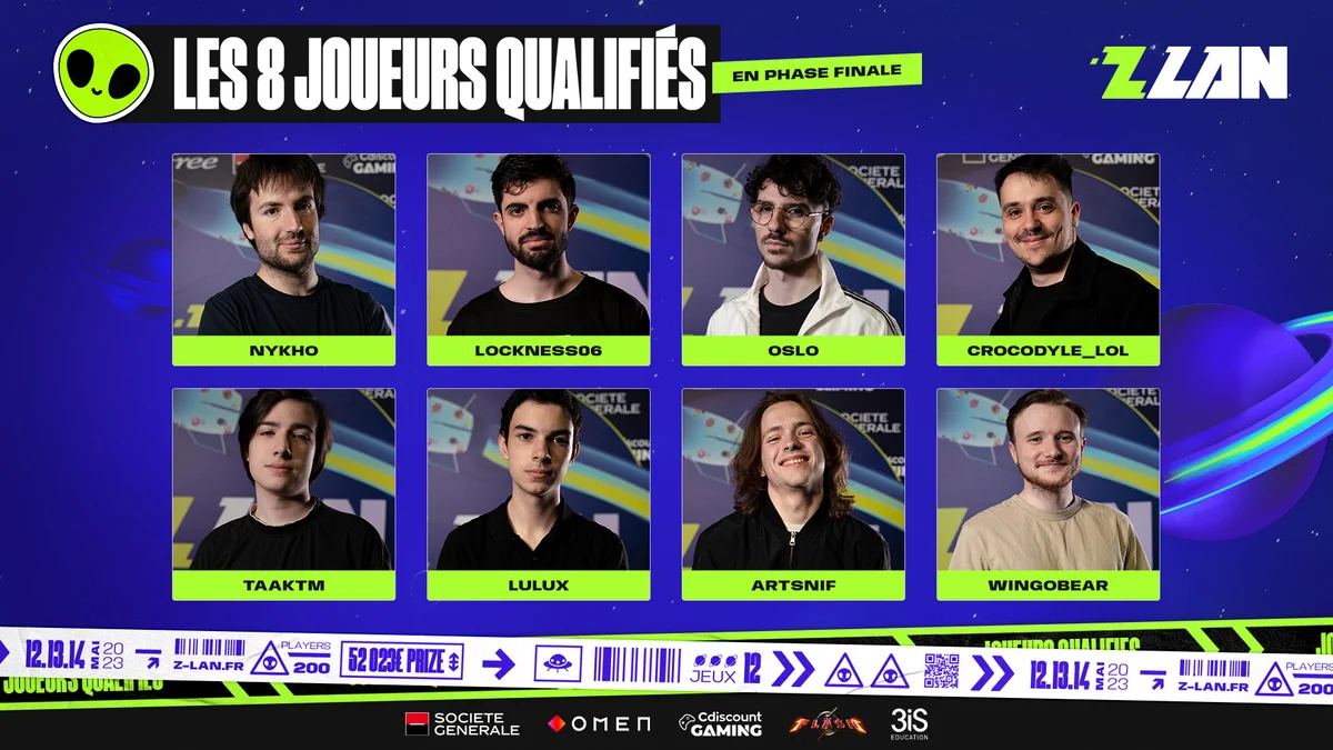 Les 8 qualifiés en phase finale de la #ZLAN2023