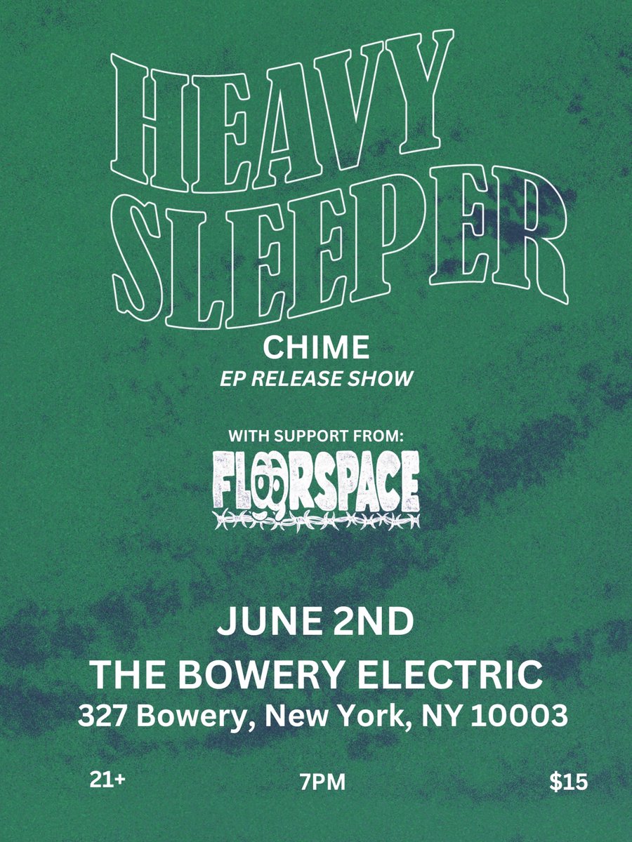 NYC WE ARE BRINGING CHIME TO YOU IN FULL ON FRIDAY JUNE 2ND @boweryelectric WITH THE @floorspacerocks HOMIES. GET YOUR TIX HERE: ticketweb.com/event/heavy-sl…