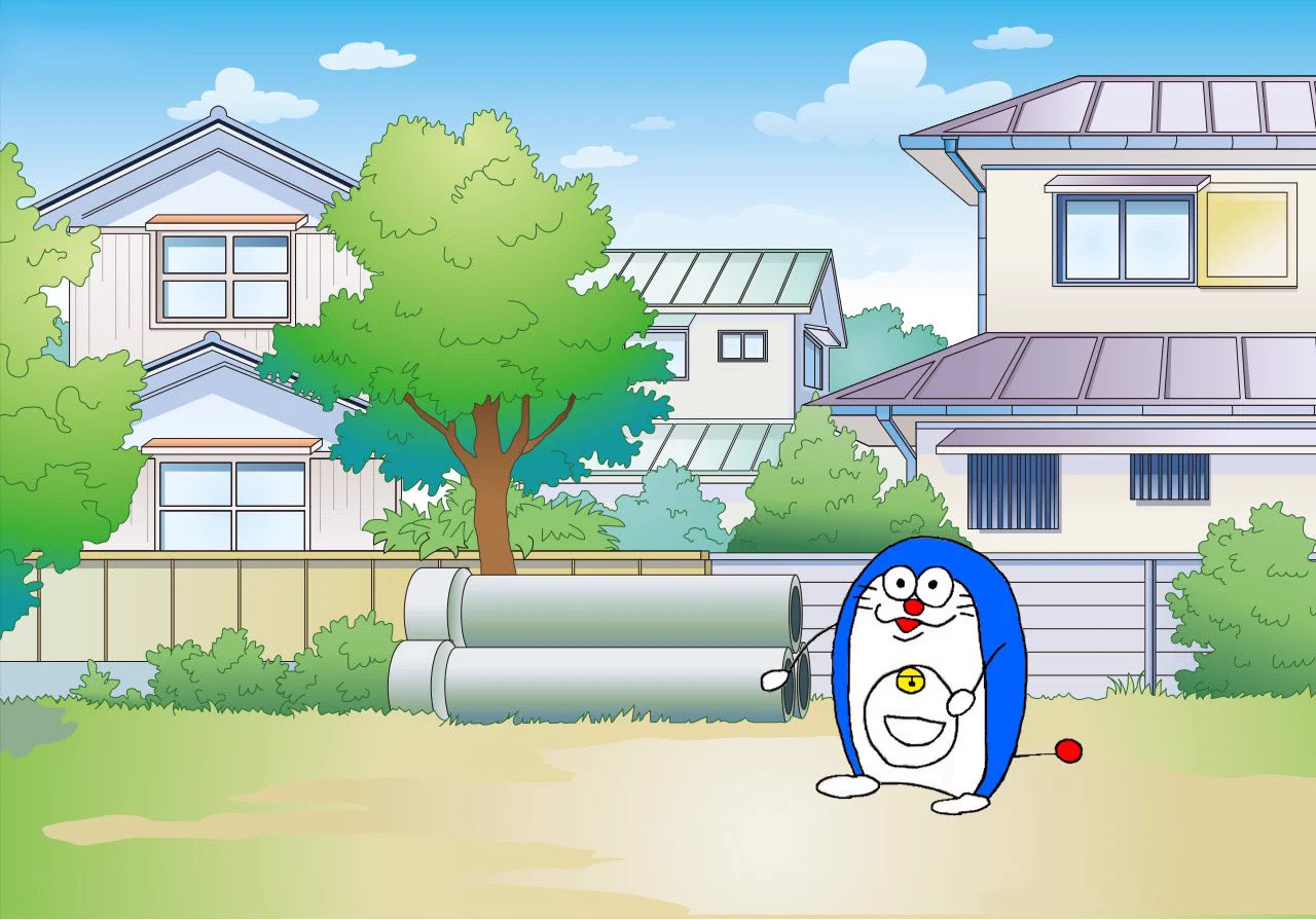 娘さんが描いたドラえもん！例の公園に立っていてもすごくいい感じ！