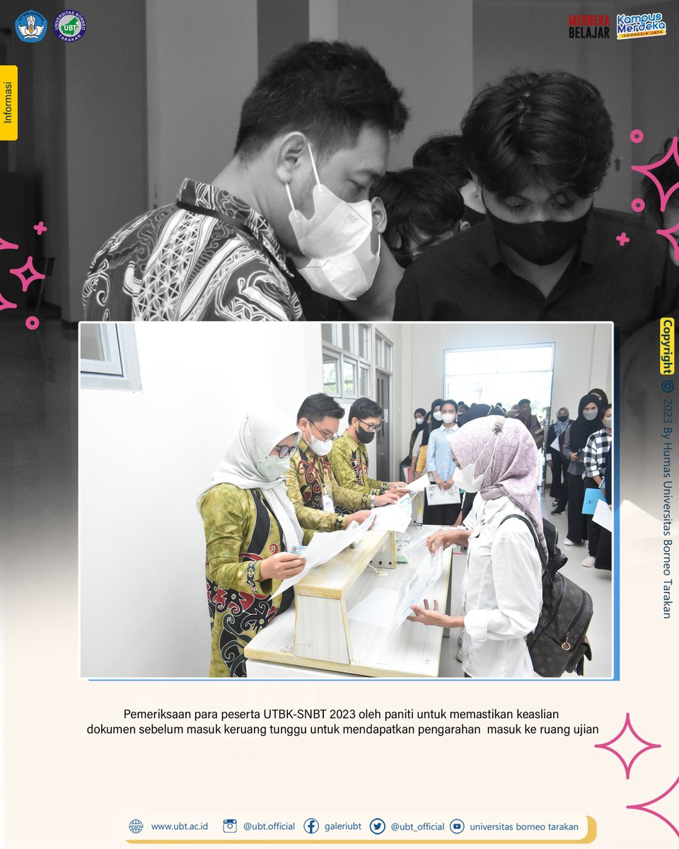 ubt_official's tweet image. &quot;Hari ke-4 tes UTBK-SNBT 2023 di Universitas Borneo Tarakan berjalan lancar! Semangat para calon mahasiswa, keberhasilan ada di depan mata 💪📚

#SNPMBBPPP
#SNPMB2023
#SNBP
#SNBT
#UTBK

#UBT #ubt #UBTarakan #UBTJaya #AyoKeUBT #Tarakan #tarakanku #batikmodern #merdekabelajar