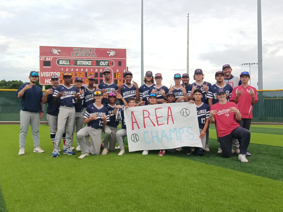 BigRittDawg25's tweet photo. AREA CHAMPS! On to Regionals...let's go Mustangs!

#LIFEHIGHSCJOOL
@BsbMustangs 
@rhicarson 
@BIGRITTSPOP 
@AddyAskew24 
@jammer_jaidan 
@DFWTwins 
@SLThrush 
@Twill3k https://t.co/u7sjlcDLXc