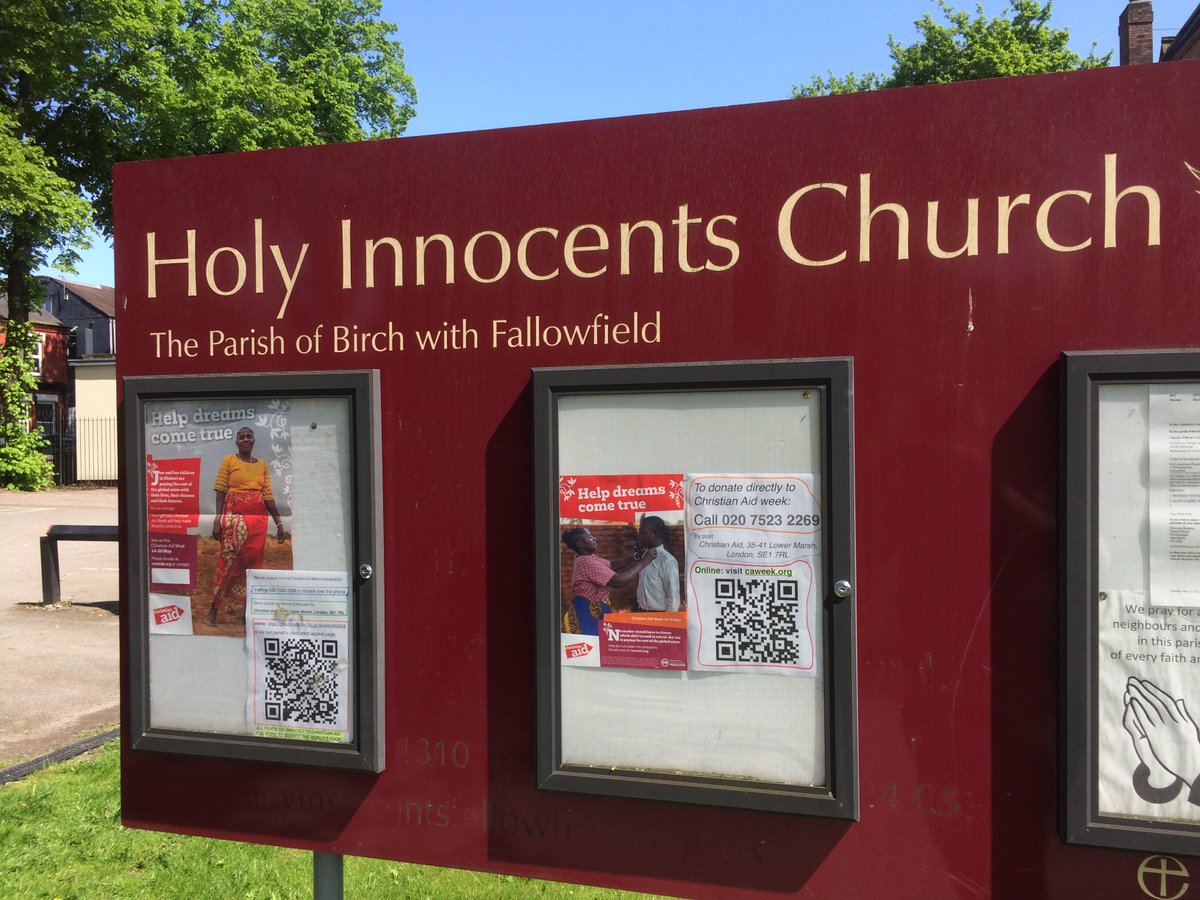 stpennells's tweet image. #CAWeek @HIFallowfield being marked by old posters used to #HelpDreamsComeTrue at the x roads in #Fallowfield.  QR codes tested and working!#GivePeasAChance! @DioManchester @ChristianAidNW