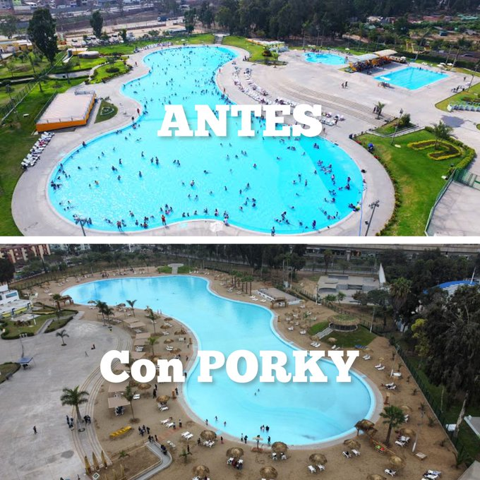 EIPeruano's tweet photo. Miren pues como jodió una piscina moderna el webonazo de porky Rafael López Aliaga. https://t.co/TxhvDPASaW