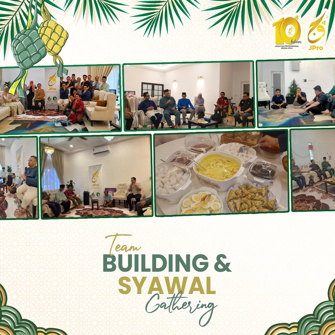 JProMuda's tweet photo. Sempena raya kali ini, JPro buat program 2-in-1.

Team Building JPro + Syawal Gathering secara Hibrid Mode. Meriah dengan kehadiran Ahli JPro secara fizikal dan juga atas talian.

Keypoints yang min nak kongsikan dari program ni... https://t.co/mUcRWt844H