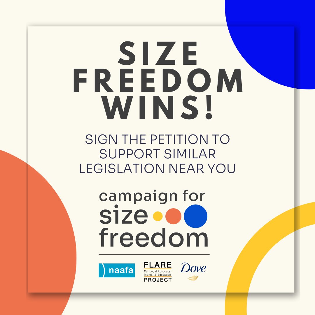 First NYC. Next up: a city or state near you! Sign our petition to help pass #SizeFreedom legislation in other parts of the country: FlareProject.org <a href="/RWDSU/">RWDSU</a> @NAAFAOfficial <a href="/Dove/">Dove</a> #CampaignforSizeFreedom