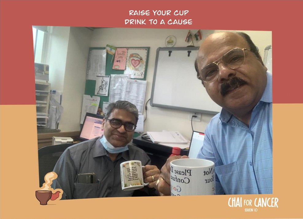 vijivenkatesh's tweet photo. @Friends_Of_Max Trustee Anil Nagpal was at RGCI yesterday and together with @DineshBhurani Narendra Agarwal &amp; others raised their cups to Season 10 @chaiforcancer https://t.co/MmiiXdi3Bi