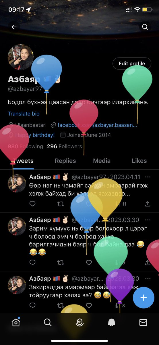 azbayar97's tweet photo. Бөмбөлөгтэй өдөр ккк https://t.co/GXDydk0TBn