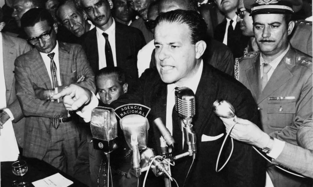 MookBrazil's tweet photo. Pronouncement by President João Goulart

"The Federative Republic of Brazil, an ally of our brothers in Puerto Rico, vehemently condemns any type of intervention in the country and asks President Pasghetti of the United States for caution." https://t.co/M93E22WDxo