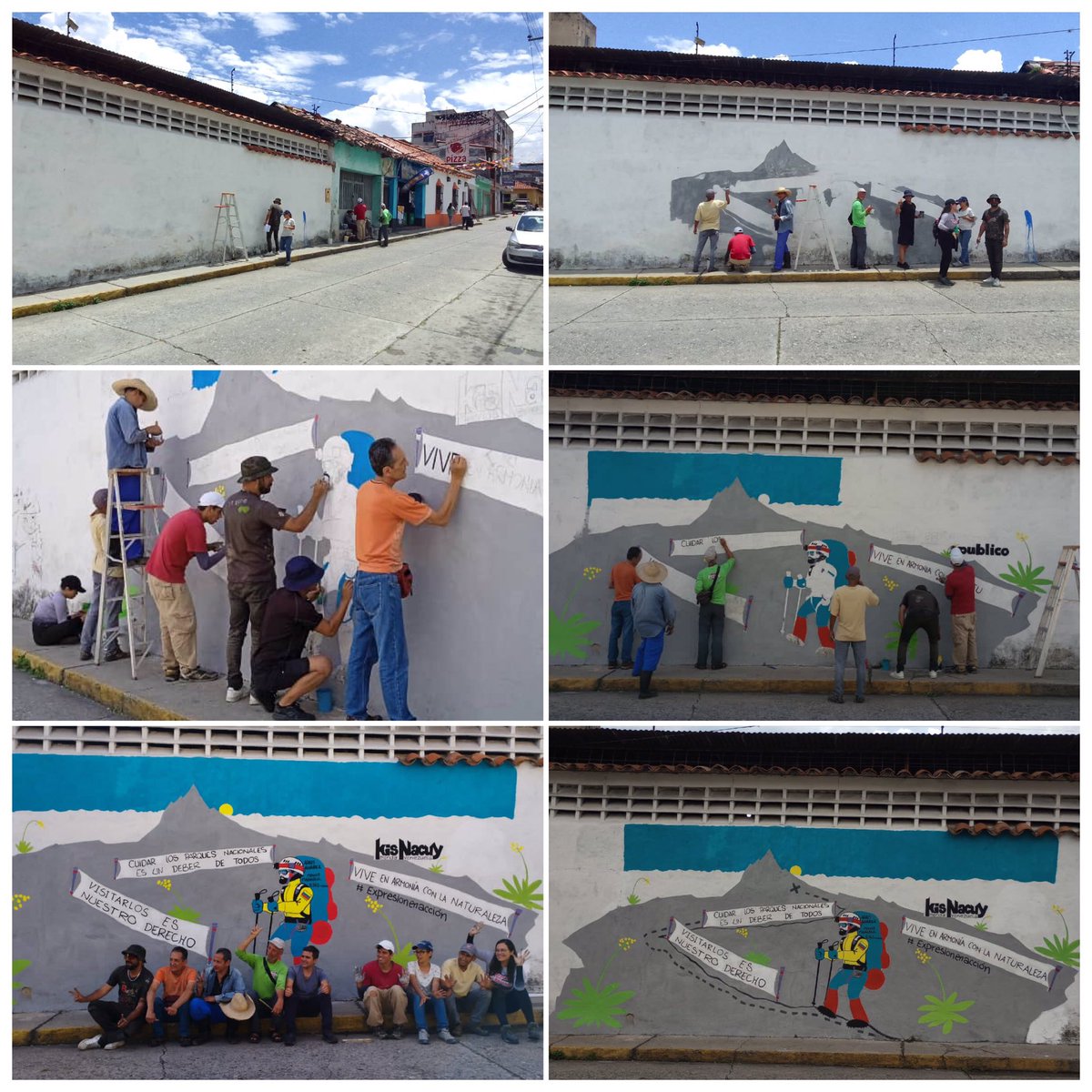 kisnacuy's tweet photo. Hoy los Kisnas en conjunto con la ONG @espaciopublico realizamos un bonito mural sobre el montañismo y sobre los derechos al ambiente. Estamos muy contentos con el resultado, “cuidar los Parques Nacionales es deber de todos y visitarlos nuestro derecho” https://t.co/KFDYW2sO8R