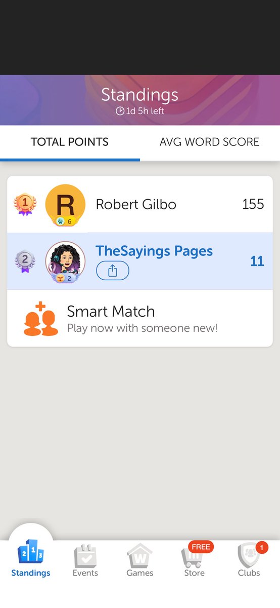 TheSayingsGamer's tweet photo. I'm #2 on a Words With Friends leaderboard! #MayTheBestFriendWin https://t.co/Trv87Br4rZ https://t.co/cPuJKThfkk