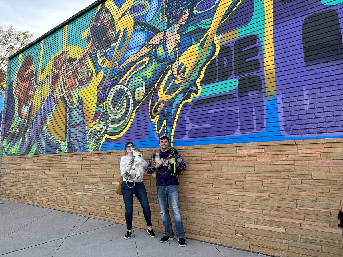 OdessaKels's tweet photo. Gus takes Odessa! Night spent with some great friends…Congratulations to @OdessaCollege own Eric Baker to his new mural in downtown @DiscoverOdessa! It’s even lovelier in person. Also saw @fablabpermian and @OC_Reagan plus @jennbee__OC! #tweetoc #muralfest https://t.co/9v8xKNTfgm