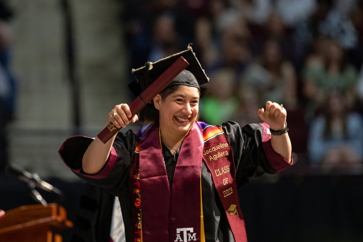 TAMU's tweet photo. Crossed the stage.
Got the diploma.
Sawed 'em off.
Turned around your Aggie Ring.

Congratulations to the 10,000+ Aggies who crossed the stage and graduated from Texas A&amp;M this week! #TAMUgrad https://t.co/0SBECTs2Gq