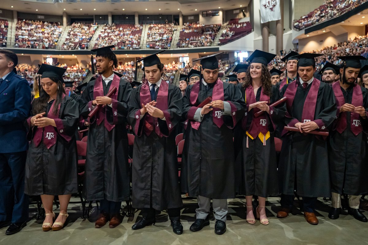 TAMU's tweet photo. Crossed the stage.
Got the diploma.
Sawed 'em off.
Turned around your Aggie Ring.

Congratulations to the 10,000+ Aggies who crossed the stage and graduated from Texas A&amp;M this week! #TAMUgrad https://t.co/0SBECTs2Gq