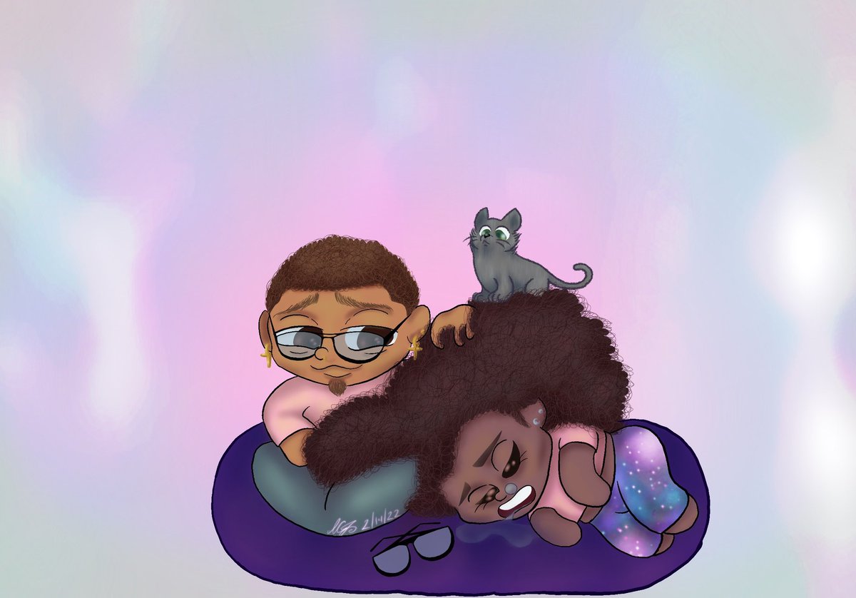 DaintyDuhDitzy's tweet photo. @Nebula0wl 1. Mixtape cover I drew of myself.
2. My OC @Rio_Rio_Russell 
3. A chibi of myself with a friend
4. Rio again, but with the love of her life. https://t.co/X5wymhN5U4