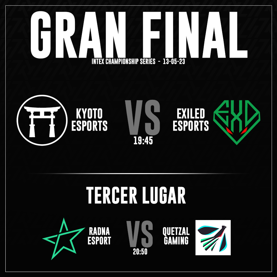 • #IntexChampionshipSeries 2️⃣🏆

LA GRAN FINAL !!
Hoy se corona un nuevo equipo 👑
¿Quién será? 👀

Kyoto Esports 🆚 ExileD Esports

📺 En Vivo Por : twitch.tv/chaifrag