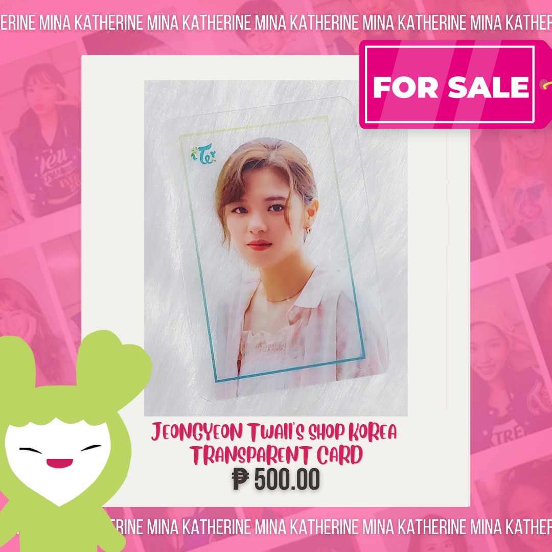 mlnpn31's tweet photo. wts jeongyeon twaii's shop transparent photocard

link to Carousell post: https://t.co/bfZDWn7eke https://t.co/NeKzmWY9yL