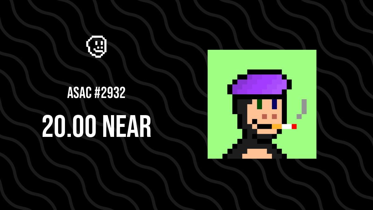 sales_ASAC's tweet photo. 🐵 Antisocial Ape Club #2932 just sold for 20.00Ⓝ
💵 that's $32.98 USD
🐒  @ASAC_NFT
Buyer: harshit.near
Seller: ssemwal.near https://t.co/BAAxZYCagP