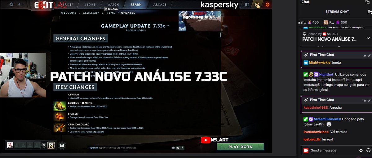Acabou de sair patch novo, analise agora! 

twitch.tv/NS_ART

 #dota2 #dota #twitchstreamer #twitch #games #gaming #streamer #valve