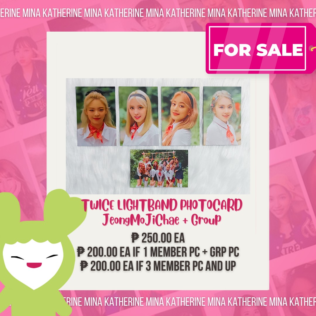 mlnpn31's tweet photo. wts twice lightband photocards

tags: jeongyeon momo jihyo chaeyoung twice

link to Carousell post: https://t.co/8sJdEjr9WG https://t.co/B6MsgioLXV