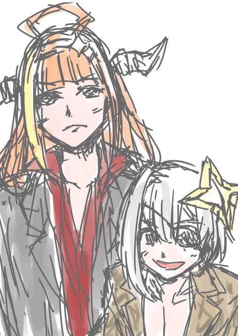 #みかじ絵 #かなたーと アンソロのメンバーとお題出しあって描いたときのモノ。 定期的に摂取できるので嬉しみ